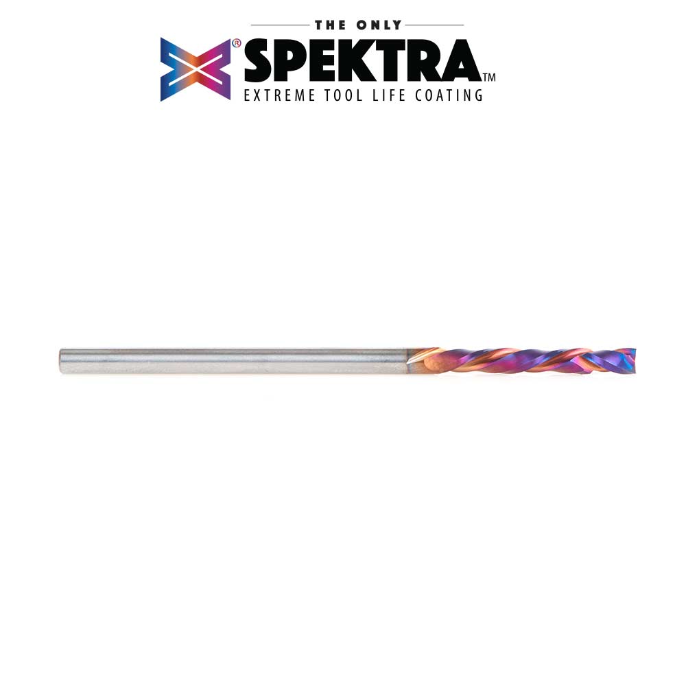 46180-K-M CNC Solid Carbide Spektra™ Extreme Tool Life Coated Compression Spiral 3mm Dia x 21mm x 3mm Shank
