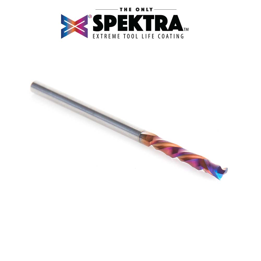 46180-K-M CNC Solid Carbide Spektra™ Extreme Tool Life Coated Compression Spiral 3mm Dia x 21mm x 3mm Shank