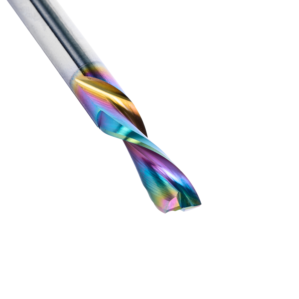 46202-DLC Solid Carbide Spiral Plunge Diamond-Like Carbon (DLC) Coated for Solid Wood 1/4 Dia x 3/4 x 1/4 Inch Shank Down-Cut