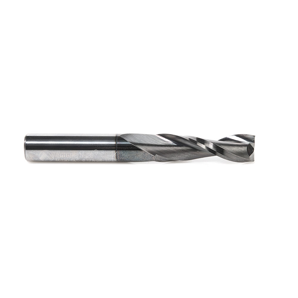 46320-DLC Solid Carbide Spiral Plunge Diamond-Like Carbon (DLC) Coated for Solid Wood 3/8 Dia x 1-1/4 x 3/8 Shank Up-Cut