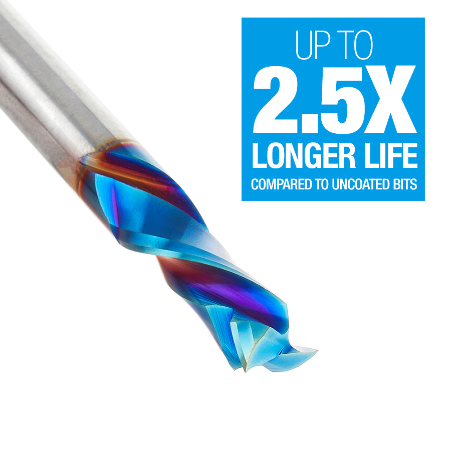 46395-K CNC Solid Carbide Spektra™ Extreme Tool Life Coated Mortise Compression Spiral 3/8 Dia x 1-1/16 Inch x 3/8 Shank