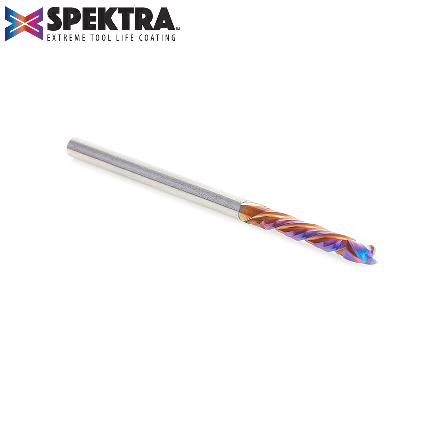 46398-K CNC Solid Carbide Spektra™ Extreme Tool Life Coated Mortise Compression Spiral 1/8 Dia x 13/16 Inch x 1/8 Shank