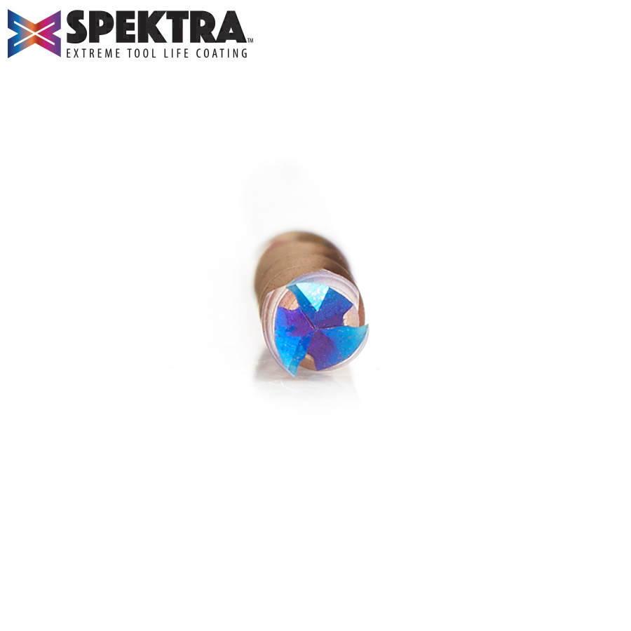 46398-K CNC Solid Carbide Spektra™ Extreme Tool Life Coated Mortise Compression Spiral 1/8 Dia x 13/16 Inch x 1/8 Shank