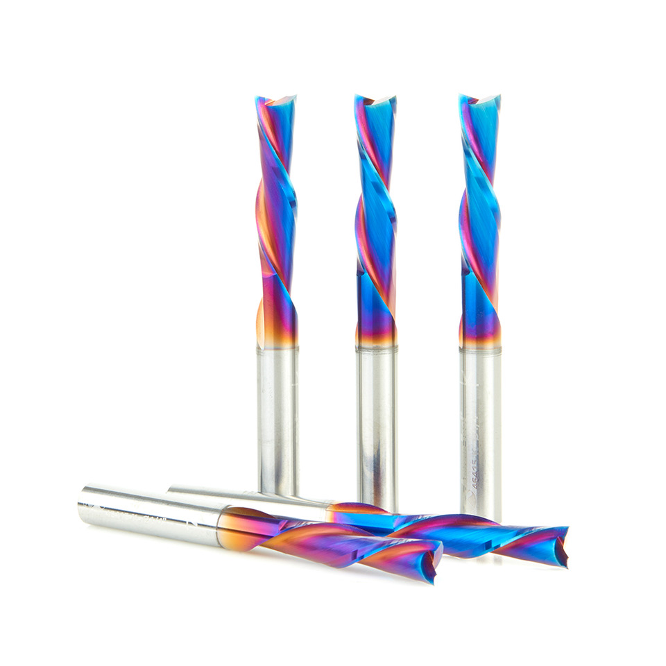 46415-K-5 5 Pack Solid Carbide Spektra™ Extreme Tool Life Coated Spiral Plunge 1/4 Dia x 1 x 1/4 Inch Shank