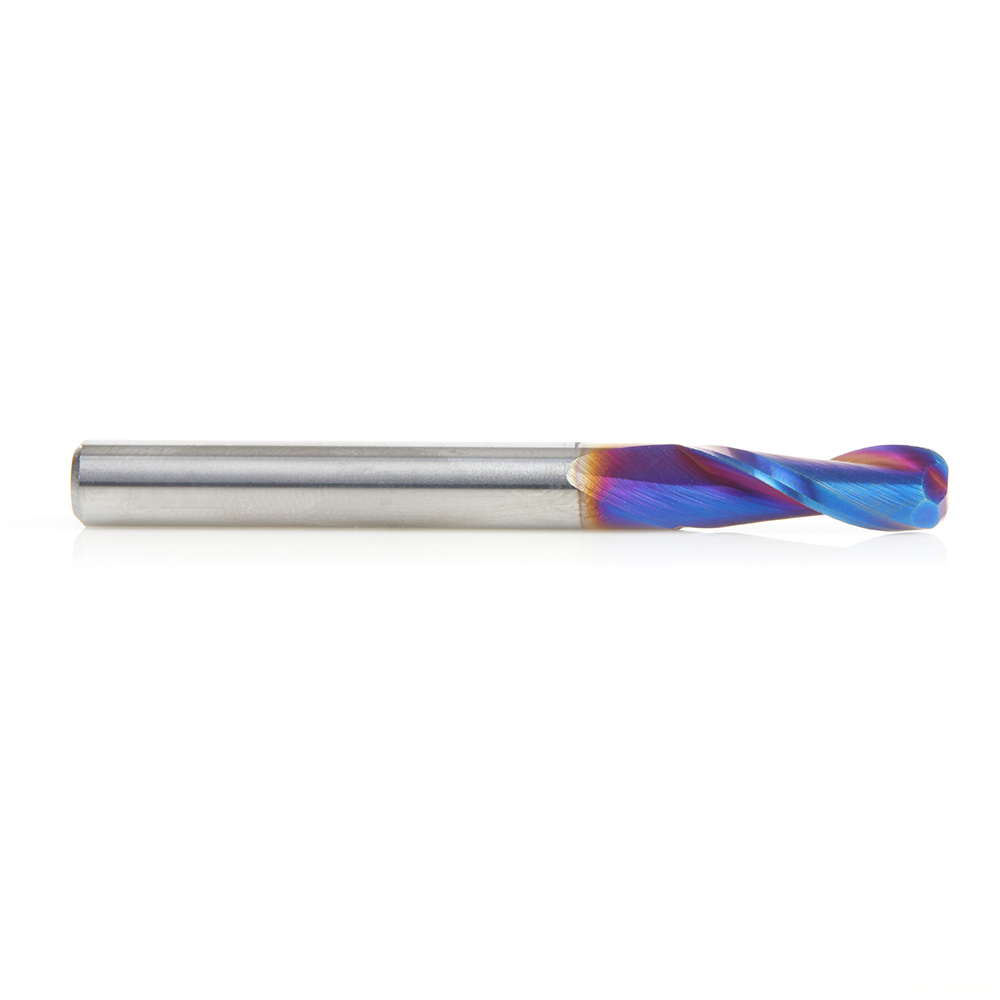 46460-K Solid Carbide Spiral Plunge with Corner Radius 1/16 Radius x 1/4 Dia x 3/4 x 1/4 Inch Shank Up-Cut Spiral Spektra™ Extreme Tool Life Coated Router Bit