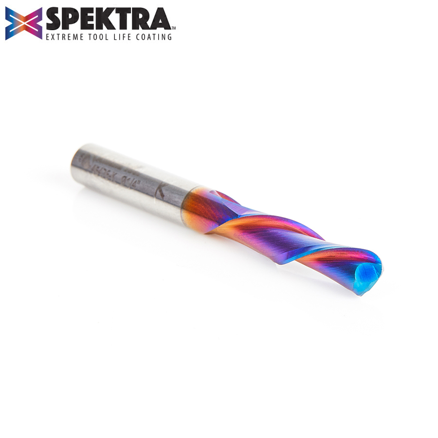 46476-K Solid Carbide Spektra™ Extreme Tool Life Coated Down-Cut Ball Nose Spiral 1/4 Dia x 1 Inch x 1/4 Shank Router Bit