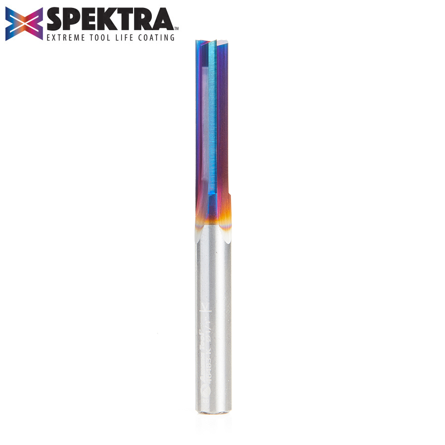 46483-K Solid Carbide Spektra™ Extreme Tool Life Coated Triple Straight 'V' Flute Plastic Cutting 1/4 Dia x 1 x 1/4 Inch Shank