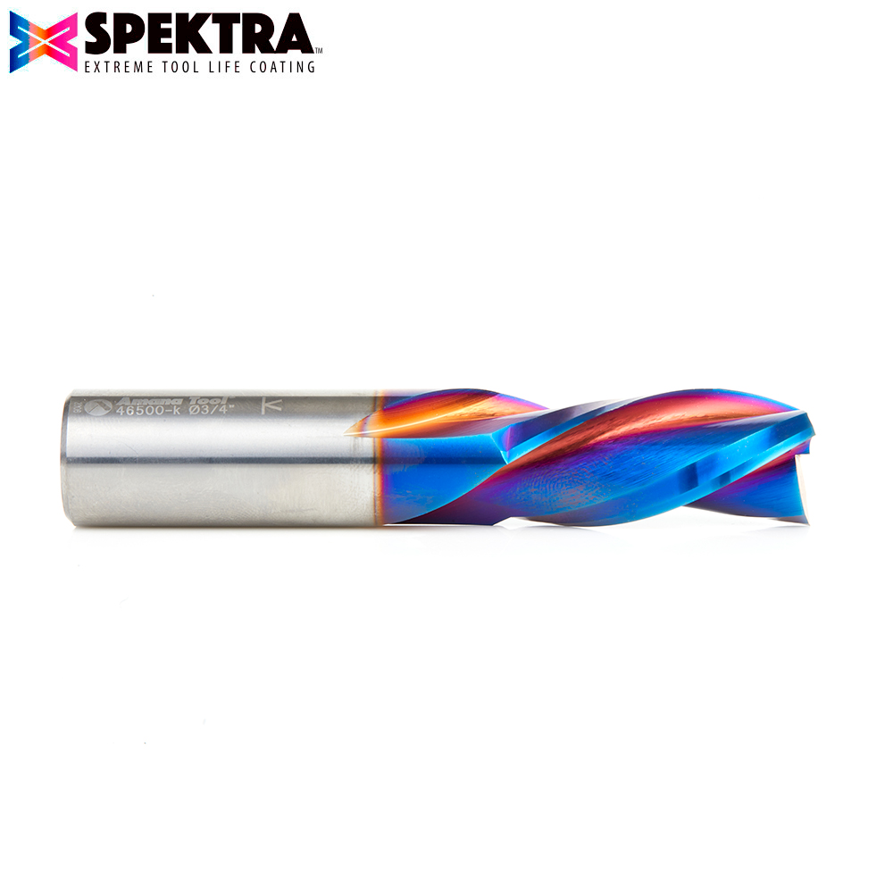 46500-K Solid Carbide Spektra™ Extreme Tool Life Coated Spiral Plunge 3/4 Dia x 1-5/8 x 3/4 Inch Shank Down-Cut, 3-Flute