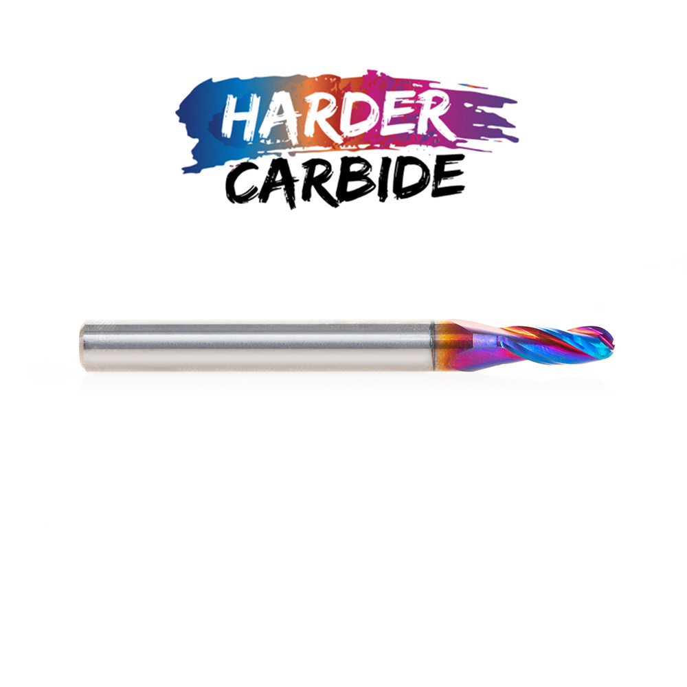46520-K Solid Carbide Spektra™ Extreme Tool Life Coated Up-Cut Ball Nose Spiral 3 Flute 3/32 Radius 3/16 Dia x 1/2 x 1/4 Shank Router Bit