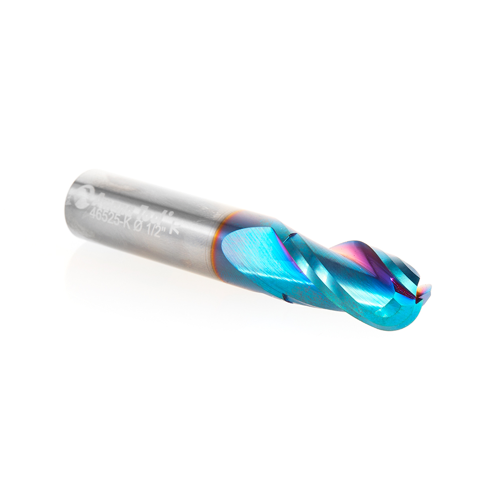46525-K Solid Carbide Spektra™ Extreme Tool Life Coated Up-Cut Ball Nose Spiral 3 Flute 1/4 Radius 1/2 Dia x 1 x 1/2 Shank Router Bit