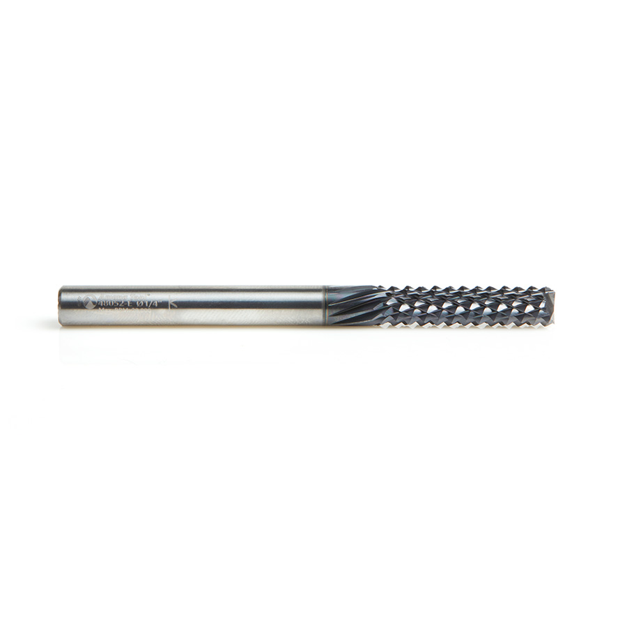 48052-E High Performance Solid Carbide Fiberglass and Composite Cutting 1/4 Dia x 1 x 1/4 Shank AlTiN Coated End Mill Router Bit