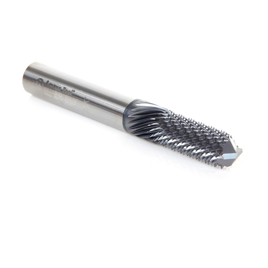 48055-D High Performance Solid Carbide Fiberglass and Composite Cutting 3/8 Dia x 1 x 3/8 Shank AlTiN Coated Drill End Router Bit