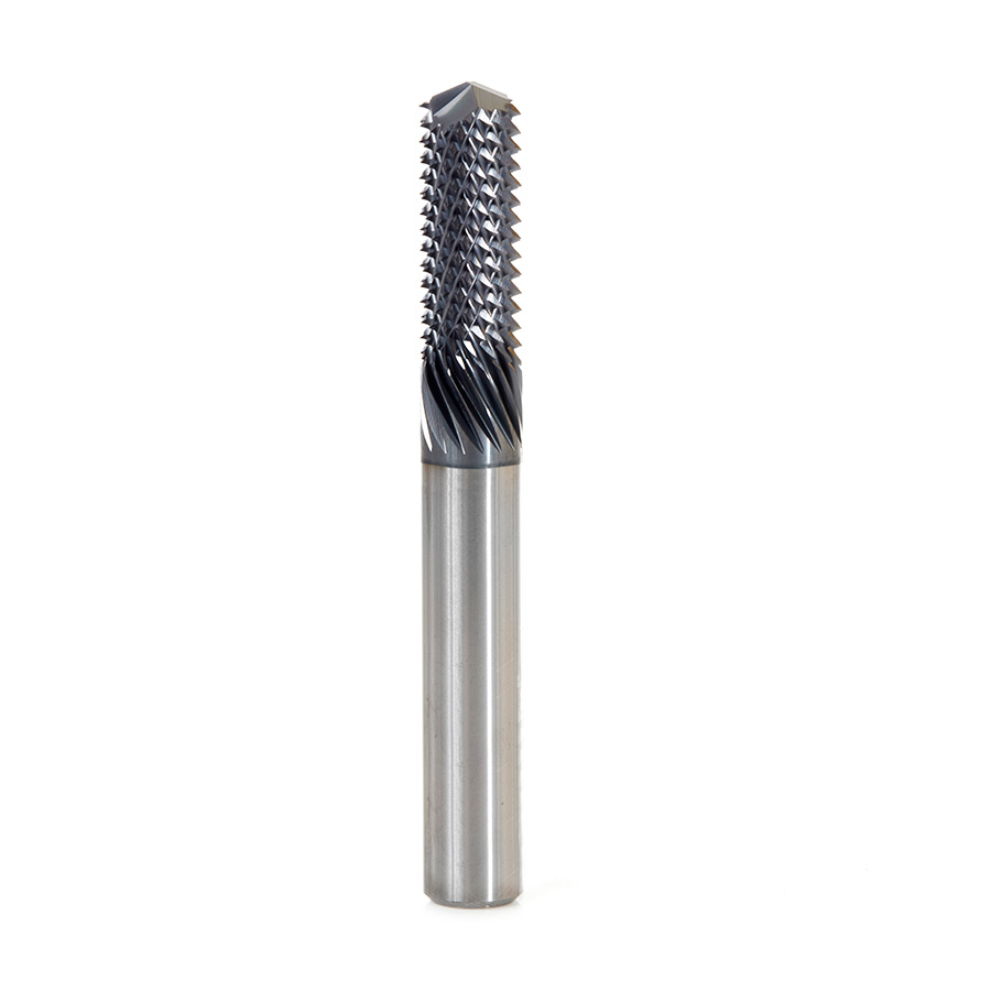 48055-D High Performance Solid Carbide Fiberglass and Composite Cutting 3/8 Dia x 1 x 3/8 Shank AlTiN Coated Drill End Router Bit