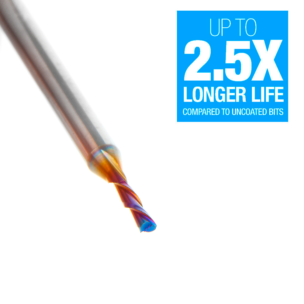 48212-K Solid Carbide Spektra™ Extreme Tool Life Coated Spiral Plunge 1.5mm Dia x 6mm x 3mm Shank