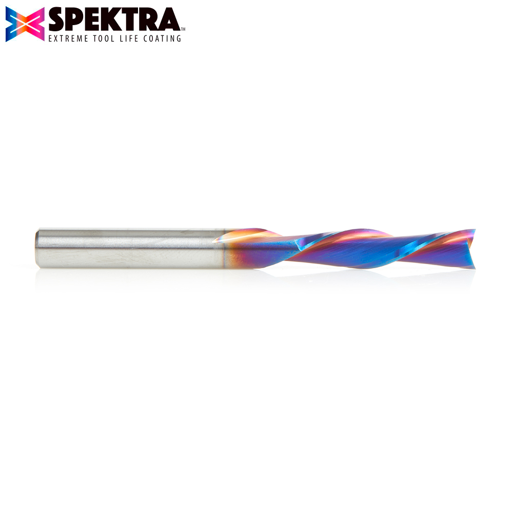 48220-K Solid Carbide Spektra™ Extreme Tool Life Coated Spiral Plunge 6mm Dia x 25mm x 6mm Shank for Drilling Shelf Pin Holes