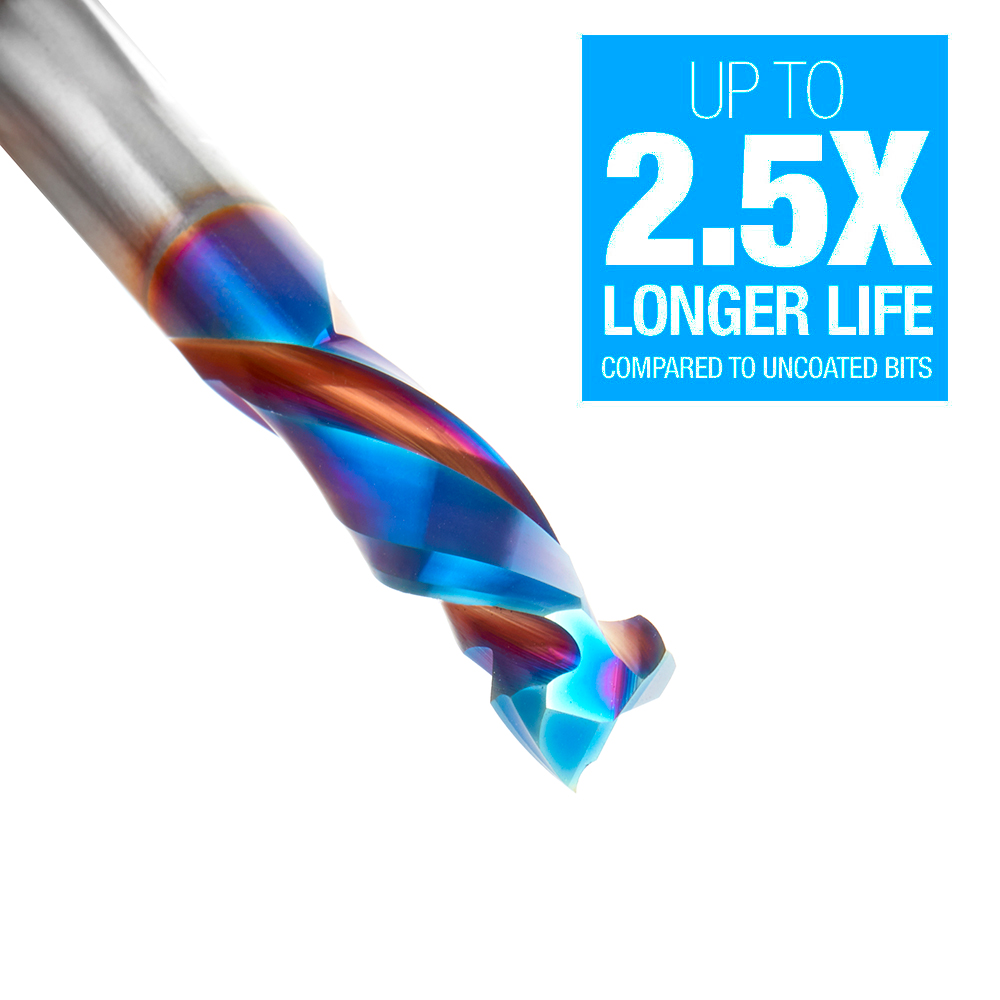 48352-K CNC Solid Carbide Spektra™ Extreme Tool Life Coated Mortise Compression Spiral 8mm Dia x 25mm x 8mm Shank