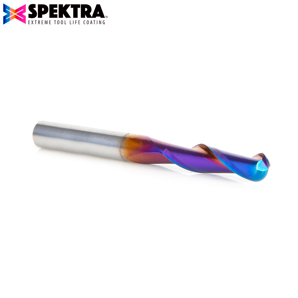 48403-K Solid Carbide Spektra™ Extreme Tool Life Coated Up-Cut Ball Nose Spiral 6mm Dia x 25mm x 6mm Shank Router Bit