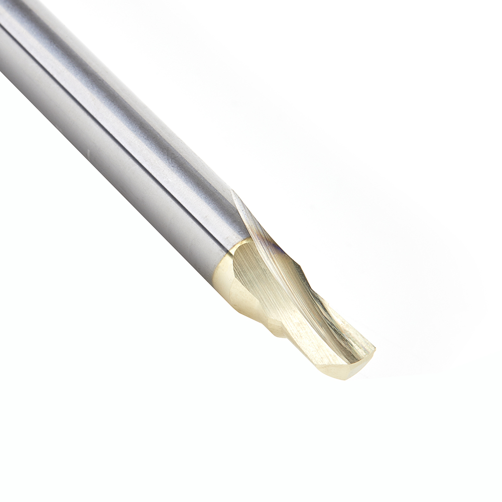 51450 Soft Aluminum Cutting 3/16 Dia x 1/4 x 1/4 Shank Single Flute Up-Cut (Up Shear) Solid Carbide ZrN Coated
