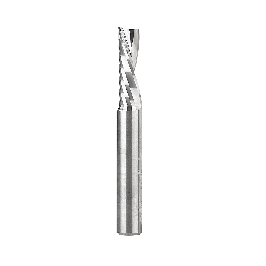 51504 Solid Carbide CNC Spiral 'O' Flute, Plastic Cutting 1/4 Dia x 3/4 x 1/4 Inch Shank Down-Cut