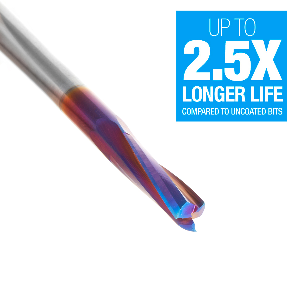 51631-K Solid Carbide Spektra™ Extreme Tool Life Coated Spiral Finisher 1/4 Dia x 7/8 x 1/4 Shank Up-Cut Router Bit