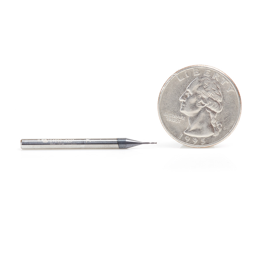 51662 AlTiN Coated CNC Steel, Stainless Steel & Composite Square Mini End Mill 0.020 Dia x 0.060 x 1/8 Shank