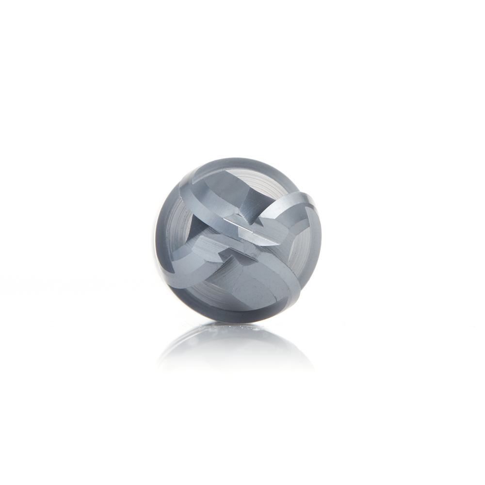 51806 High Performance Solid Carbide CNC Steel, Stainless Steel & Composite Cutting Variable Helix Spiral Ball Nose with AlTiN Coating 4-Flute x 1/2 Dia x 1-1/4 x 1/2 Shank x 3 Inch Long Up-Cut Router Bit/End Mill