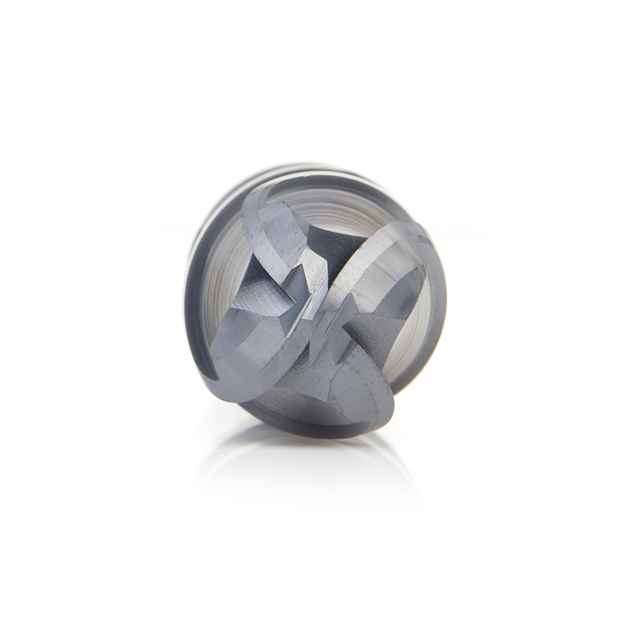 51808 High Performance Solid Carbide CNC Steel, Stainless Steel & Composite Cutting Variable Helix Spiral Ball Nose with AlTiN Coating 4-Flute x 3/4 Dia x 1-1/2 x 3/4 Shank x 4 Inch Long Up-Cut Router Bit/End Mill