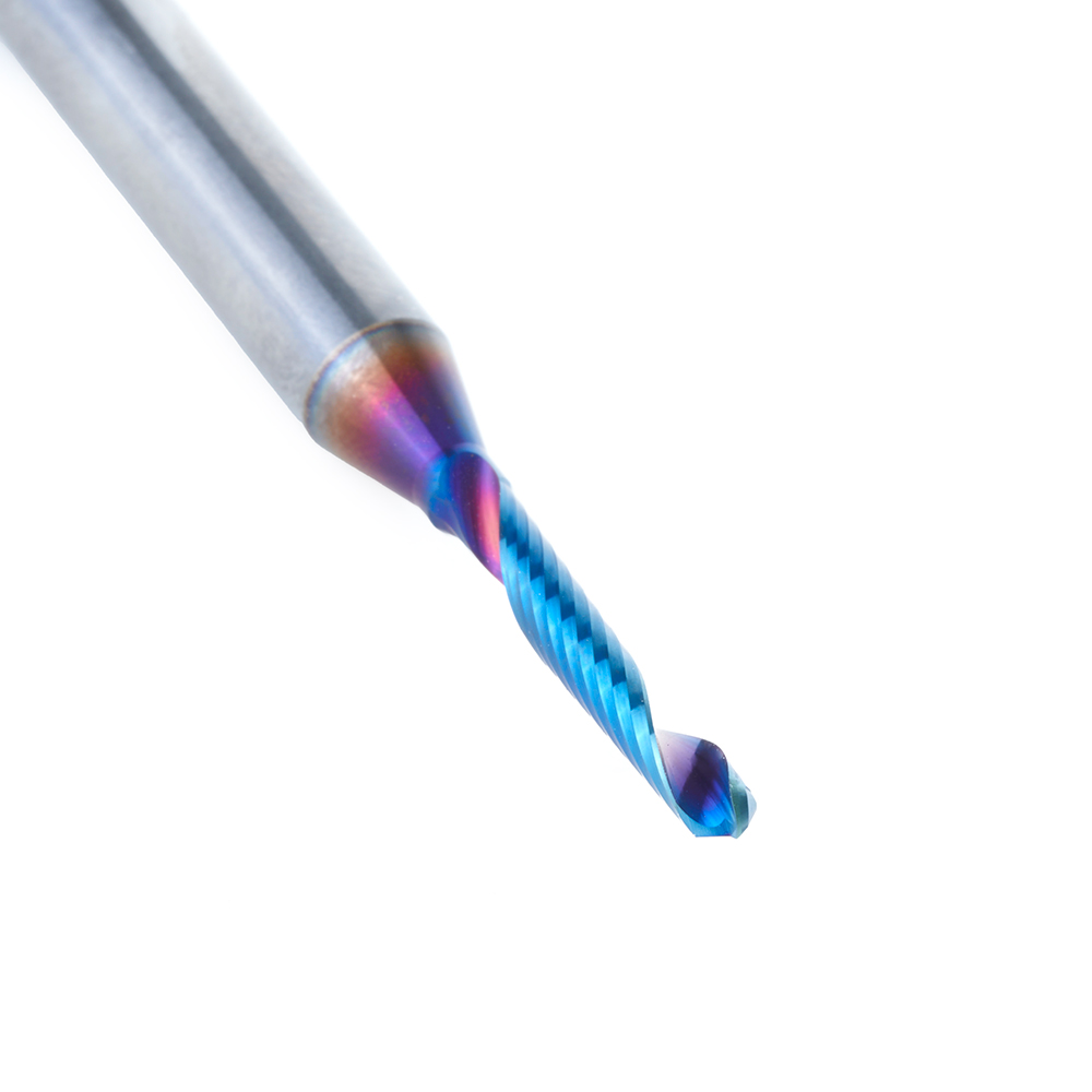 51816-K Solid Carbide CNC Spektra™ Extreme Tool Life Coated Spiral ‘O’ Flute Ball Nose, Plastic Cutting 1/16 Radius x 1/8 Dia x 3/4 x 1/4 Shank x 2-1/2 Inch Long Up-Cut Router Bit