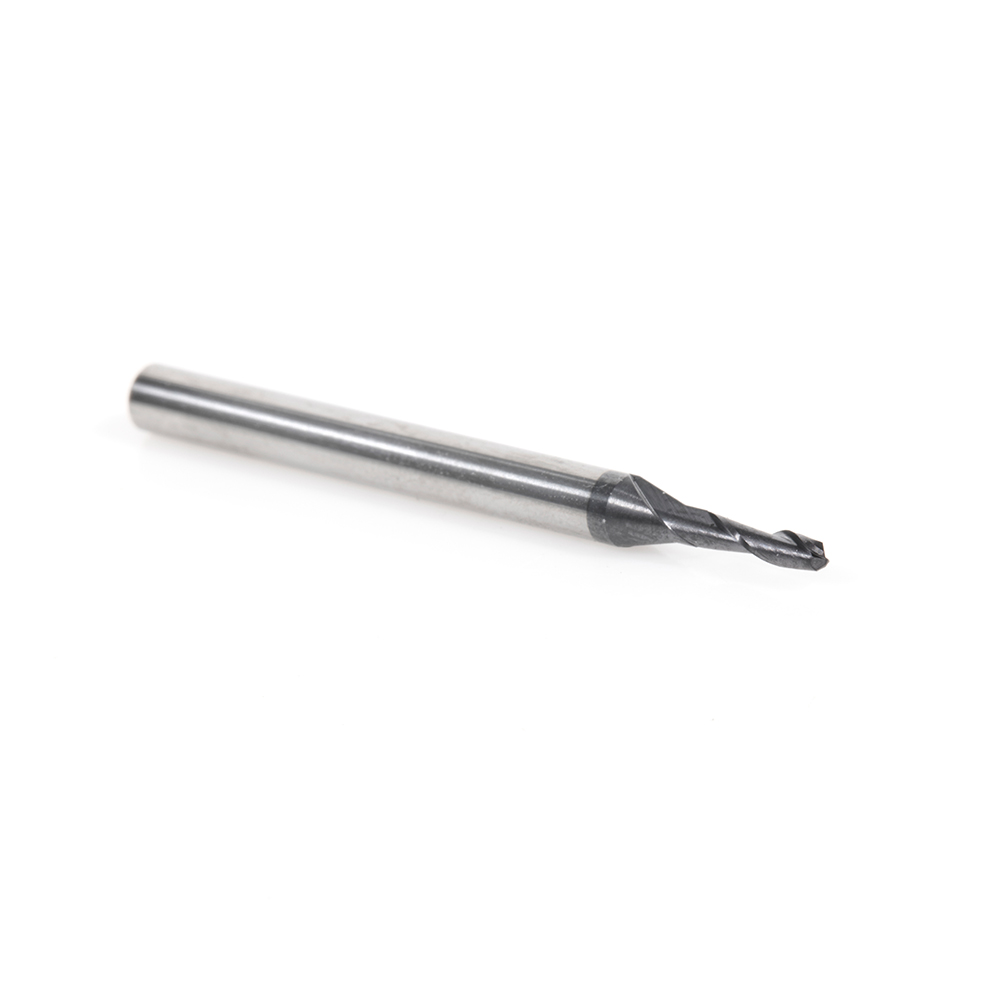 51910 High Performance Solid Carbide CNC Steel, Stainless Steel & Composite Cutting Variable Helix Spiral Ball Nose with AlTiN Coating 2-Flute x 1/32 Radius x 1/16 Dia x 3/16 x 1/8 Shank x 1-1/2 Inch Long Up-Cut Router Bit/End Mill