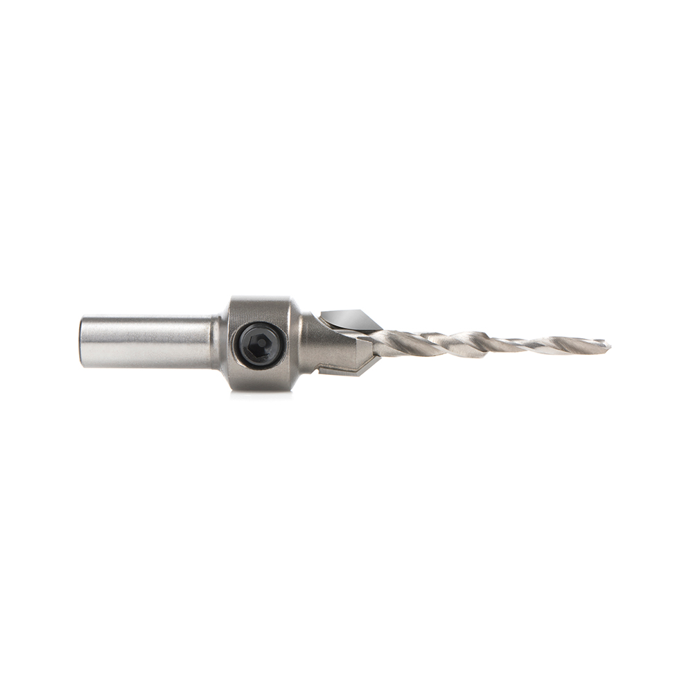 55122 Carbide Tipped 82 Degree Countersink with Slow Spiral Stepped Drill, #6 & #8 Screws 25/64 Dia x 5/32 Drill Dia x 5/16 Round Shank