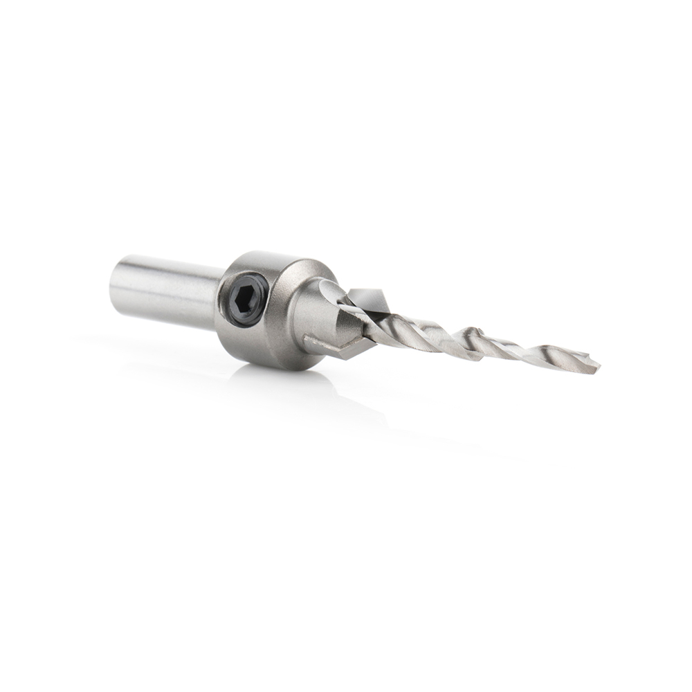 55122 Carbide Tipped 82 Degree Countersink with Slow Spiral Stepped Drill, #6 & #8 Screws 25/64 Dia x 5/32 Drill Dia x 5/16 Round Shank