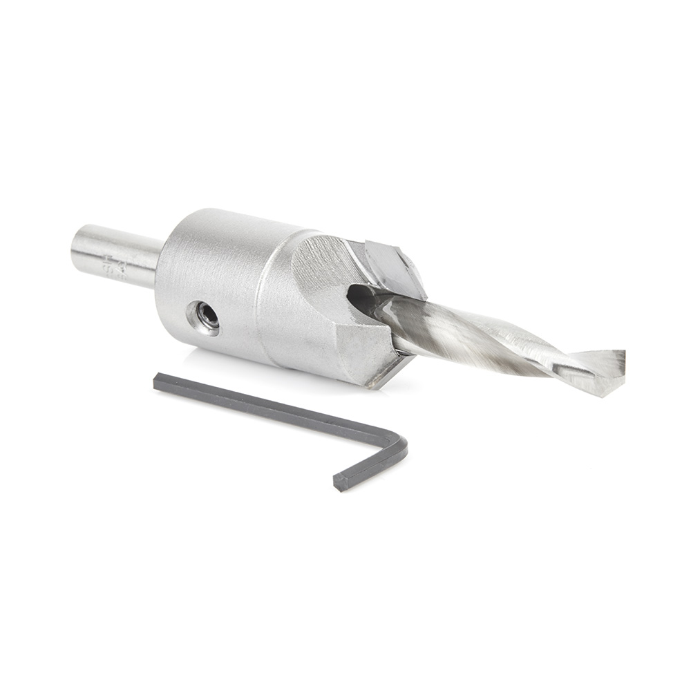55136 Carbide Tipped 82 Degree Shankless Countersink with Slow Spiral Drill, #24 Screw 1 Dia x 3/8 Drill Dia x 3/8 Drill Shank