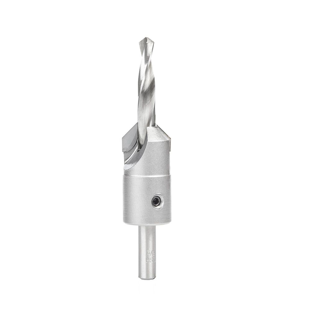 55136 Carbide Tipped 82 Degree Shankless Countersink with Slow Spiral Drill, #24 Screw 1 Dia x 3/8 Drill Dia x 3/8 Drill Shank