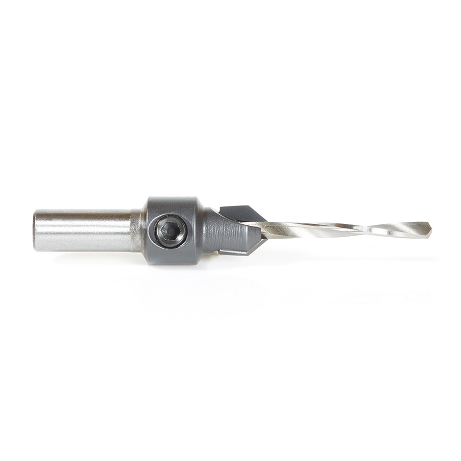 55202XL High Performance Carbide Tipped AlTiN Coated 82 Degree Countersink #6 Screw 3/8 Dia x 1/8 Drill Dia x 5/16 Round Shank