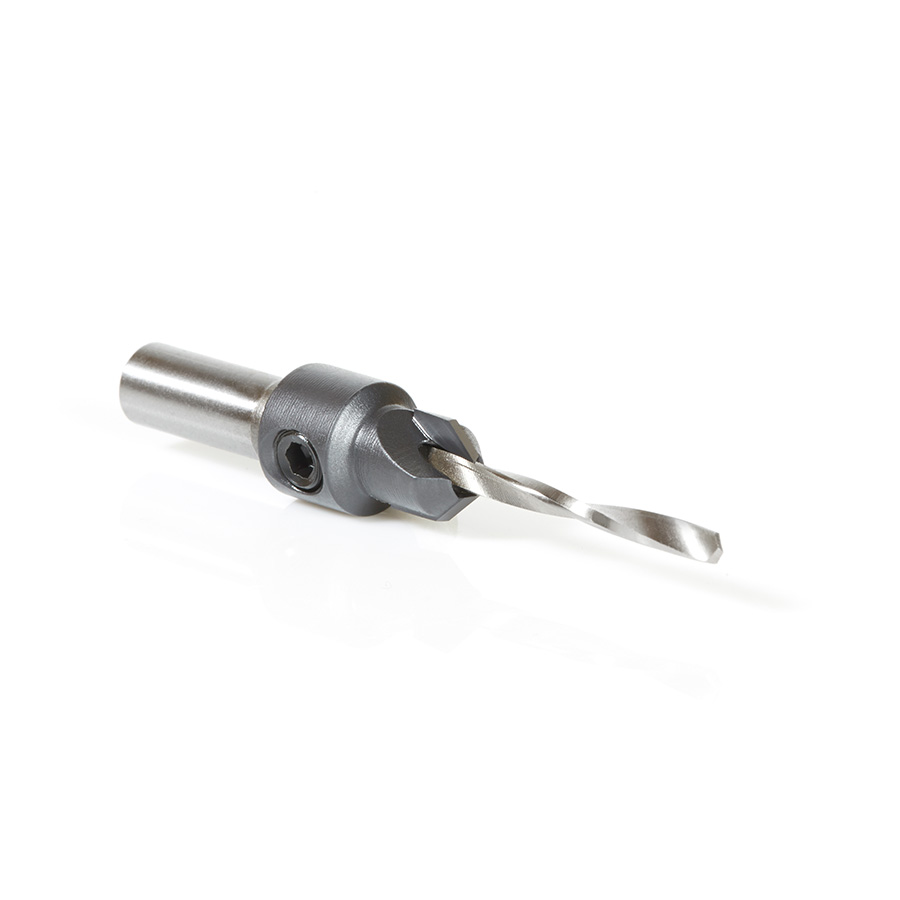 55202XL High Performance Carbide Tipped AlTiN Coated 82 Degree Countersink #6 Screw 3/8 Dia x 1/8 Drill Dia x 5/16 Round Shank