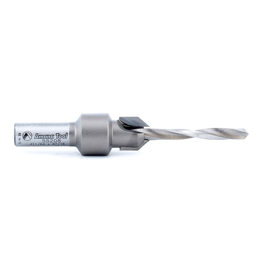 55208 Carbide Tipped Countersink #8-#9 Screw 7/16 Dia x 11/64 Drill Dia x 5/16 Round Shank