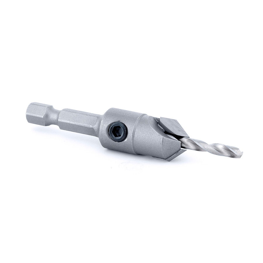 55268 Carbide Tipped 82 Degree Countersink 1/2 Dia x 49 Deg x 1/4 Quick Release Hex Shank for Wood Screw #12
