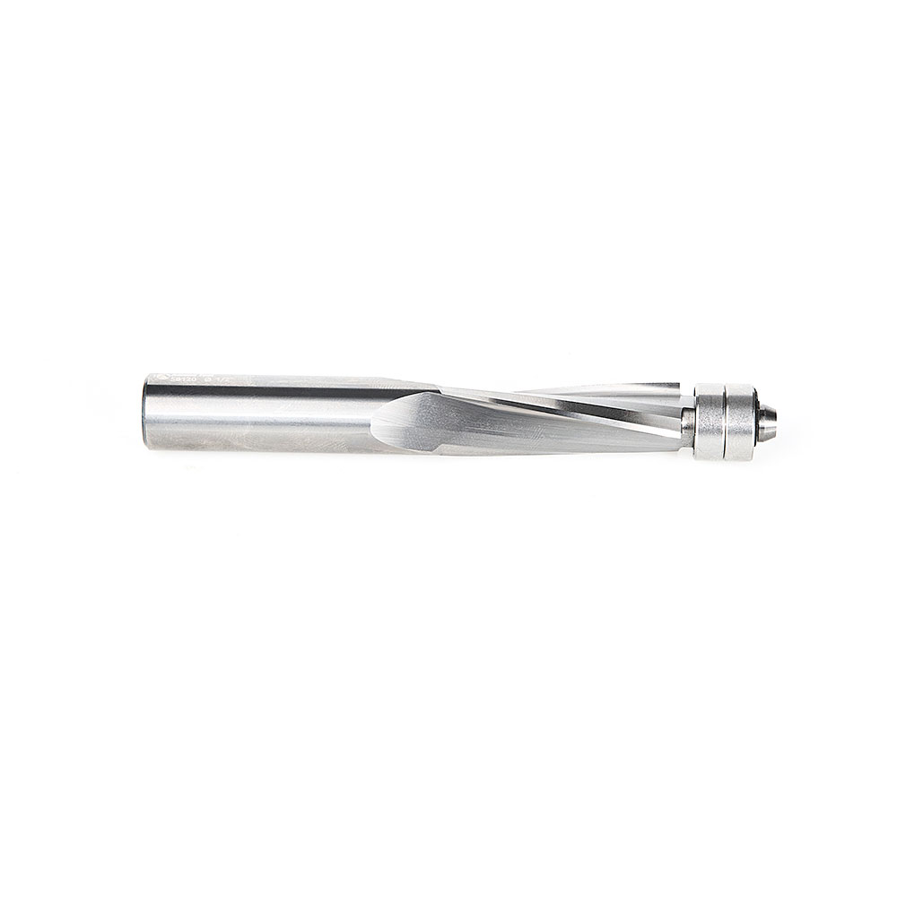 58120 Solid Carbide UltraTrim Spiral 3 Flute 1/2 Dia x 1-1/2 x 1/2 Inch Shank with Double Lower Ball Bearing Up-Cut
