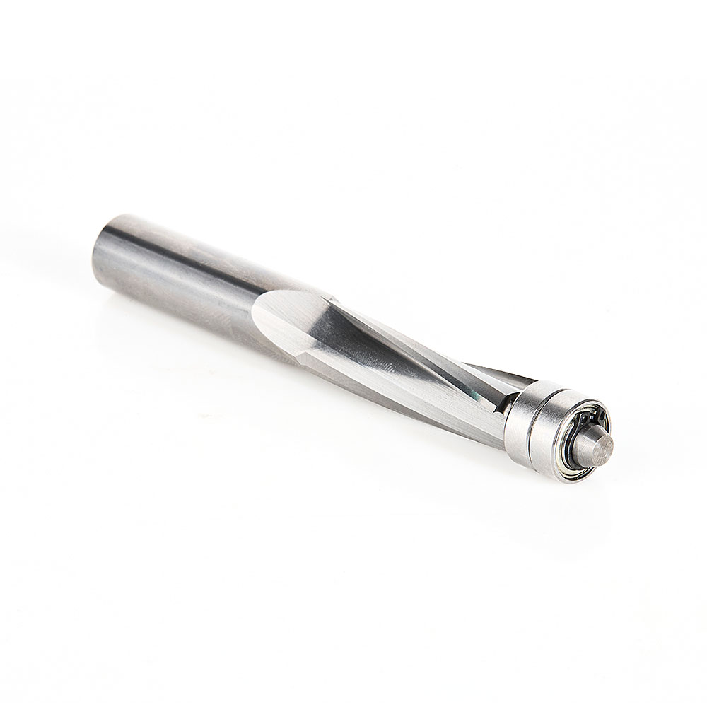58120 Solid Carbide UltraTrim Spiral 3 Flute 1/2 Dia x 1-1/2 x 1/2 Inch Shank with Double Lower Ball Bearing Up-Cut