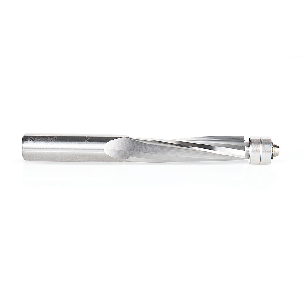 58122 Solid Carbide UltraTrim Spiral 3 Flute 1/2 Dia x 2 x 1/2 Inch Shank with Double Lower Ball Bearing Up-Cut