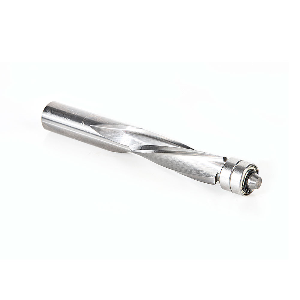 58220 Solid Carbide UltraTrim Spiral 3 Flute 1/2 Dia x 1-1/2 x 1/2 Inch Shank with Double Lower Ball Bearing Down-Cut