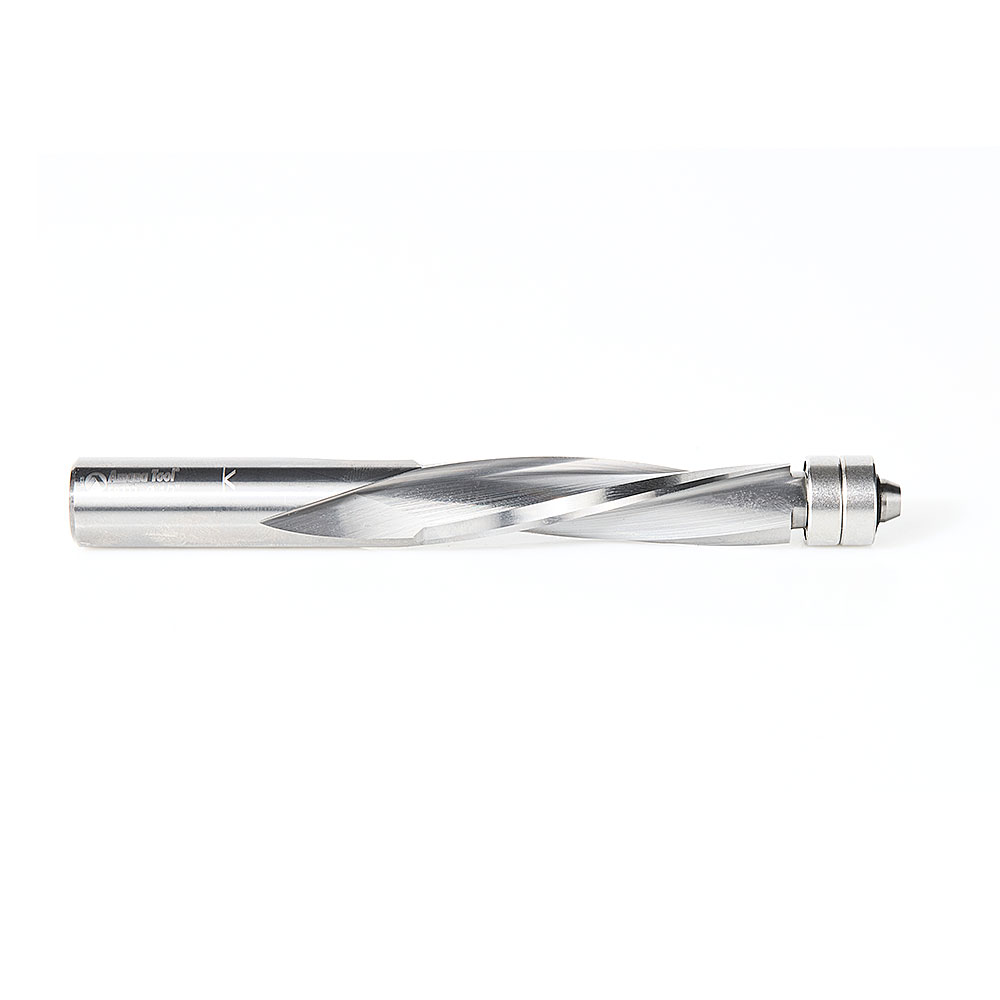 58222 Solid Carbide UltraTrim Spiral 3 Flute 1/2 Dia x 2 x 1/2 Inch Shank with Double Lower Ball Bearing Down-Cut