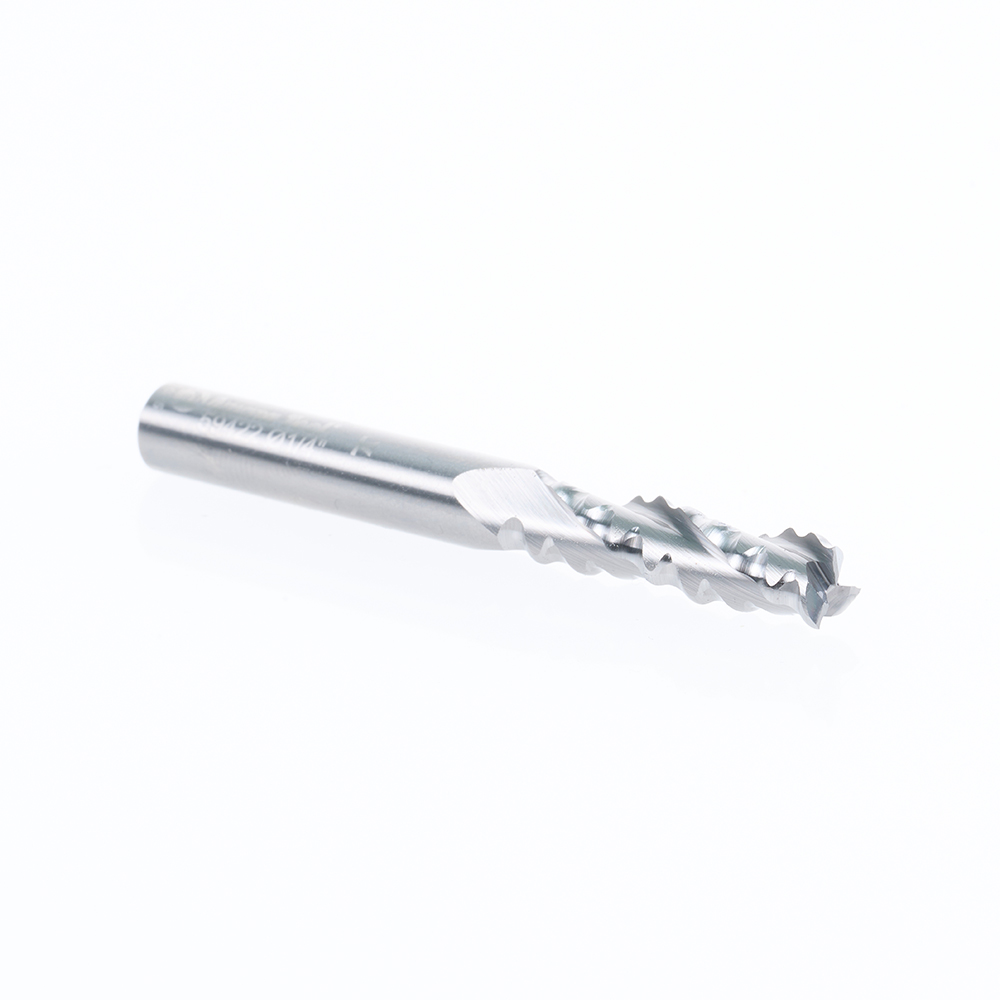 59422 CNC Solid Carbide High Helix Ripper 3 Flute Chipbreaker 1/4 Dia x 7/8 x 1/4 Inch Shank Up-Cut Router Bit