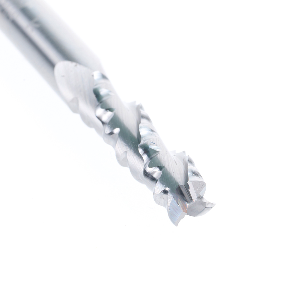 59422 CNC Solid Carbide High Helix Ripper 3 Flute Chipbreaker 1/4 Dia x 7/8 x 1/4 Inch Shank Up-Cut Router Bit