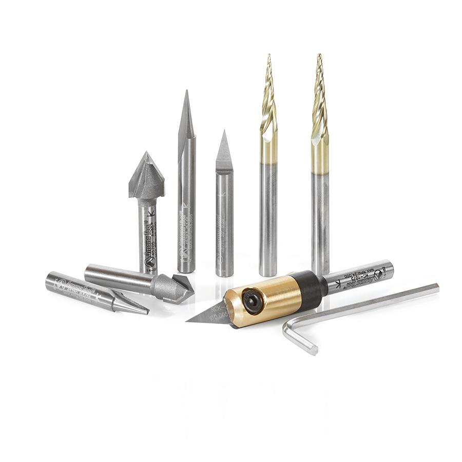 8-Piece In Groove Engraving Tool Body & Knives