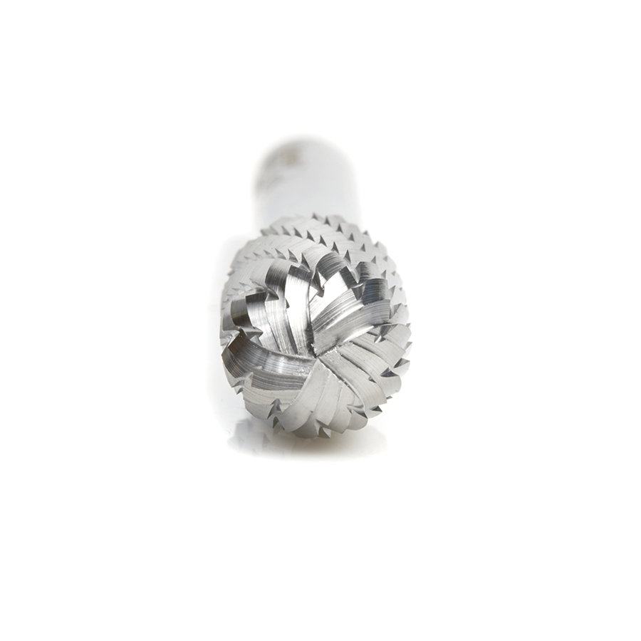 BURS-122 Solid Carbide Radius Cylinder Shape 3/8 Dia x 3/4 x 1/4 Shank Double Cut SC Burr Bit for Die-Grinders