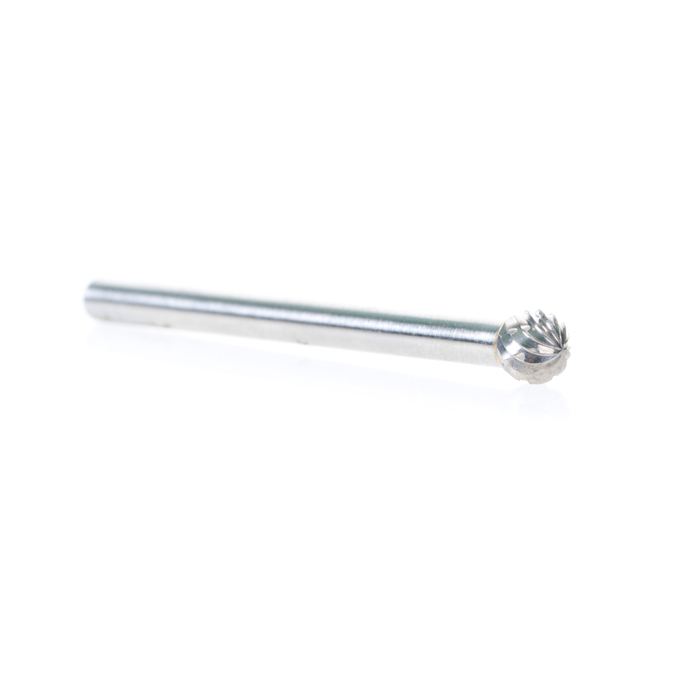 BURS-151 Solid Carbide Ball Shape 3/16 Dia x 5/32 x 1/8 Shank Double Cut SD Burr Bit for Die-Grinders