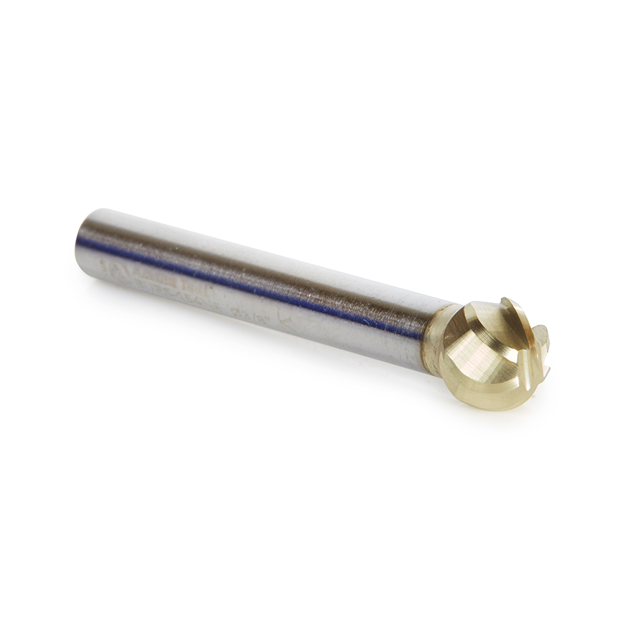 BURS-154NF Solid Carbide Ball Shape 3/8 Dia x 5/16 x 1/4 Shank Non-Ferrous ZrN Coated SD Burr Bit for Die-Grinders