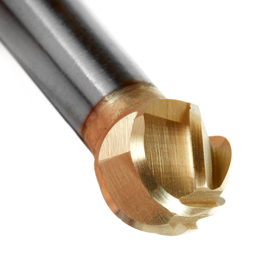 BURS-154NF Solid Carbide Ball Shape 3/8 Dia x 5/16 x 1/4 Shank Non-Ferrous ZrN Coated SD Burr Bit for Die-Grinders