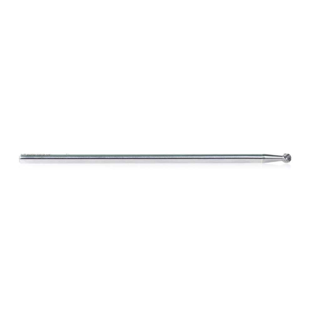 BURS-155 Solid Carbide Ball Shape 1/4 Dia x 7/32 x 1/4 Shank Double Cut SD Burr Bit for Die-Grinders
